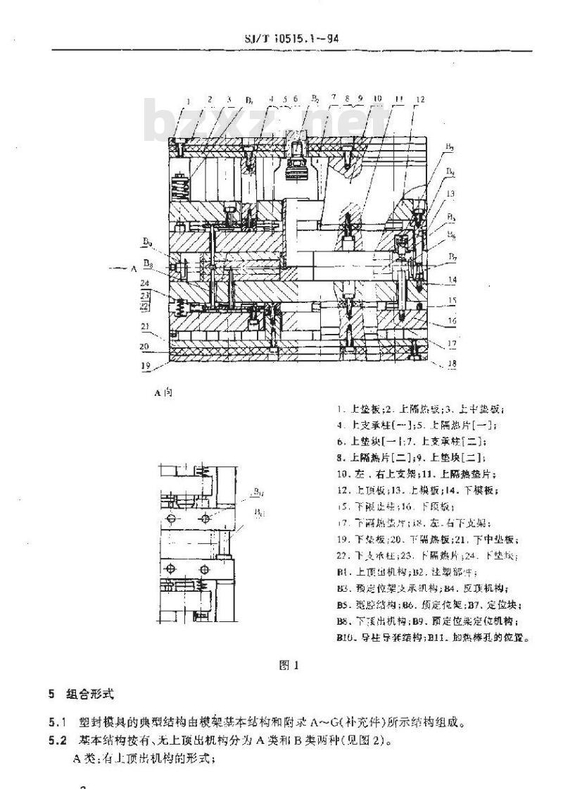 SJ/T 10515.1-1994 塑封模具结构 典型结构