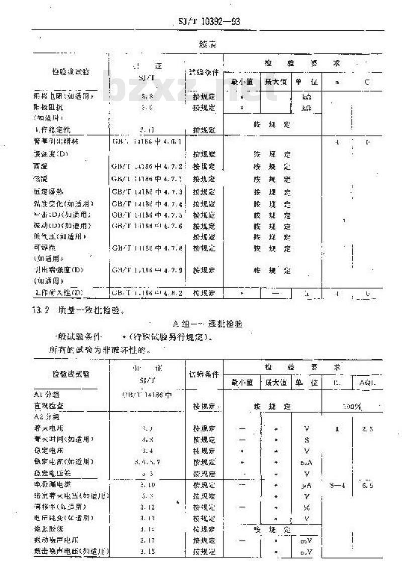 SJ/T 10392-1993 充气稳压管空白详细规范(可供认证用)