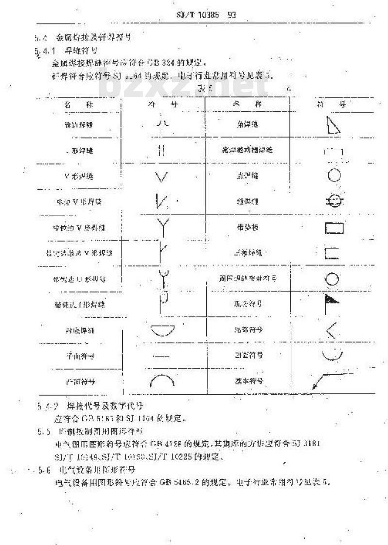 SJ/T 10385-1993 ＣＡＤ绘制电子产品图样用符号库