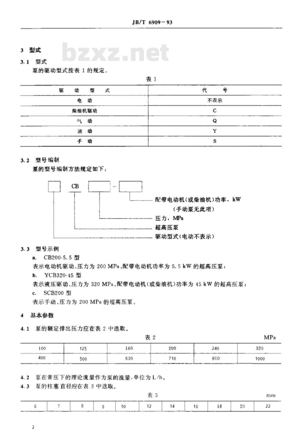 JB/T 6909-1993 超高压泵