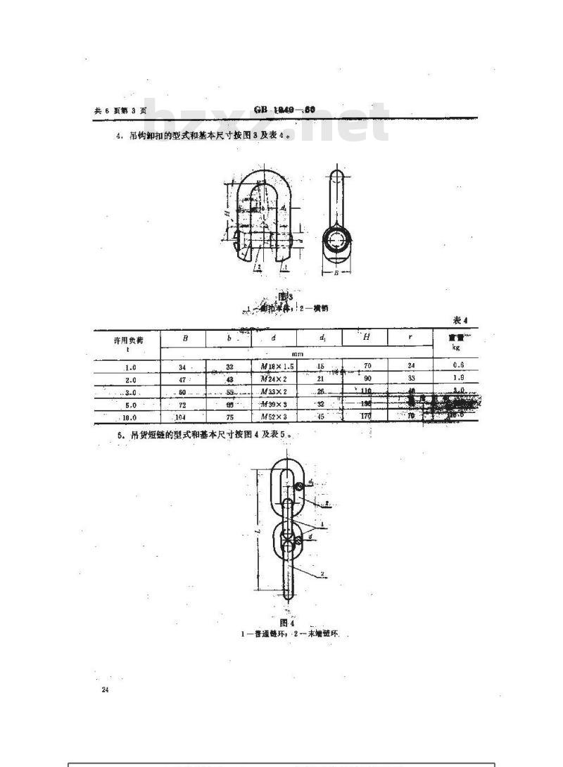 GB 1949-1980 船用轻型吊货杆活动零部件