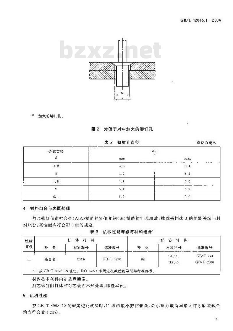 GB/T 12616.1-2004 封闭型沉头抽芯铆钉 11级