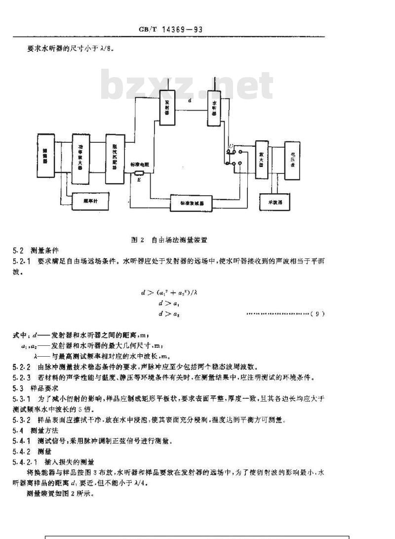 GB/T 14369-1993 声学 水声材料样品插入损失和回声降低的测量方法