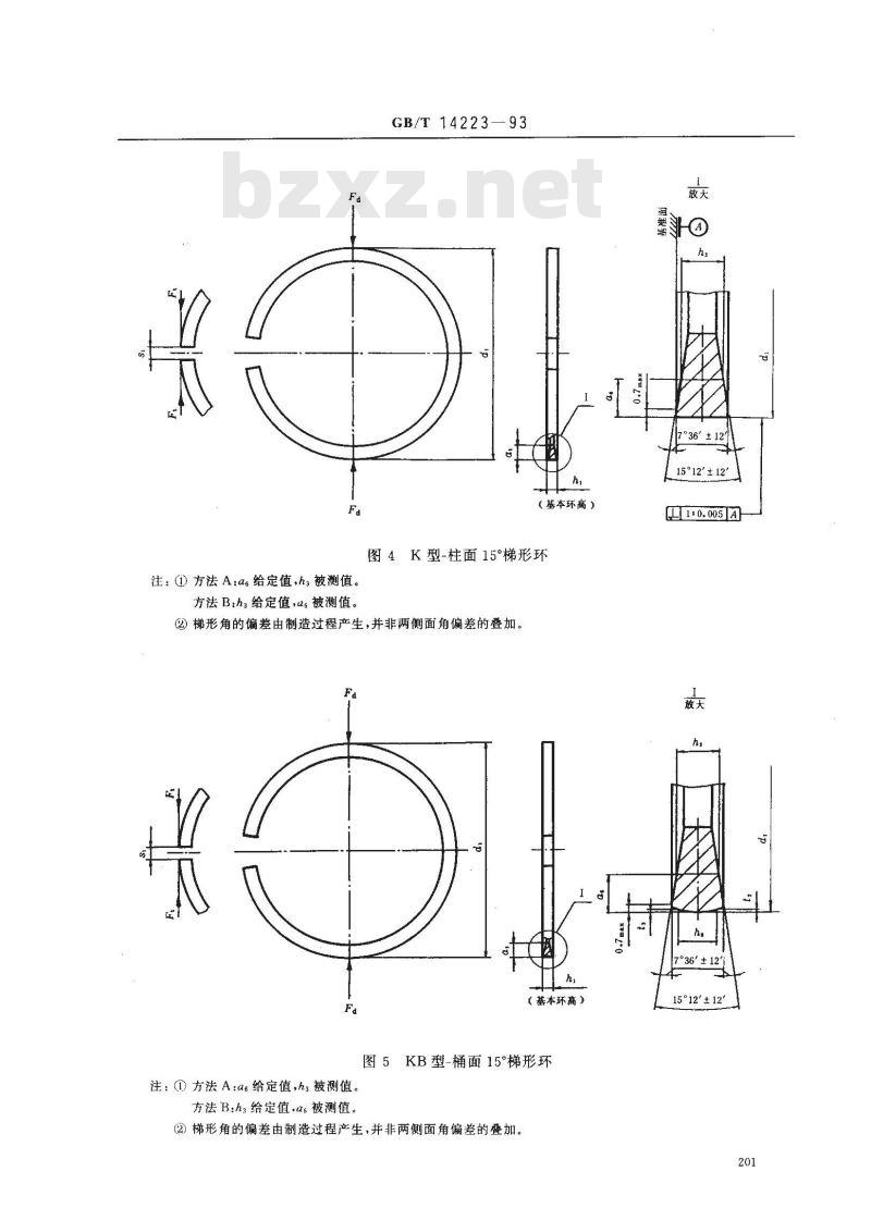 GB/T 14223-1993 内燃机活塞环 梯形环和楔形环