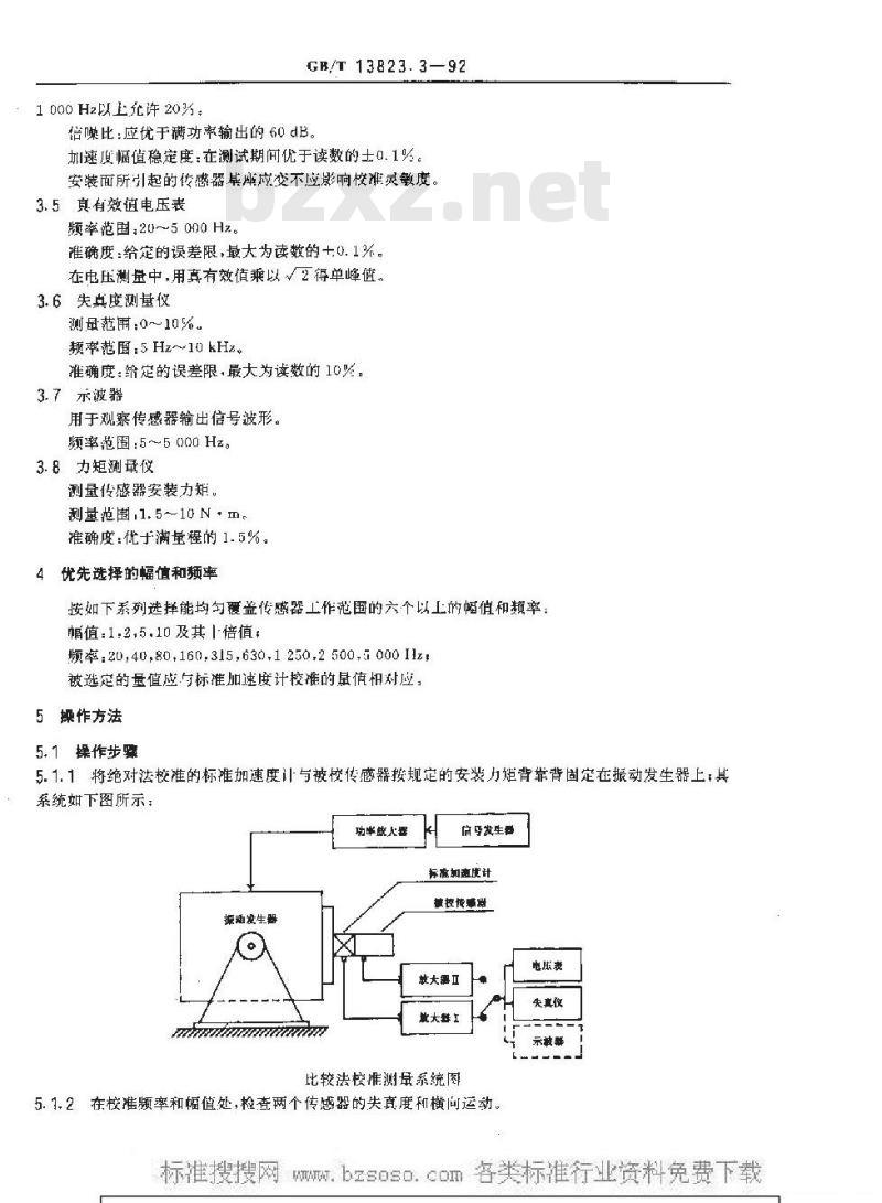 GB/T 13823.3-1992 振动与冲击传感器的校准方法 正弦激励比较法校准(二次校准)