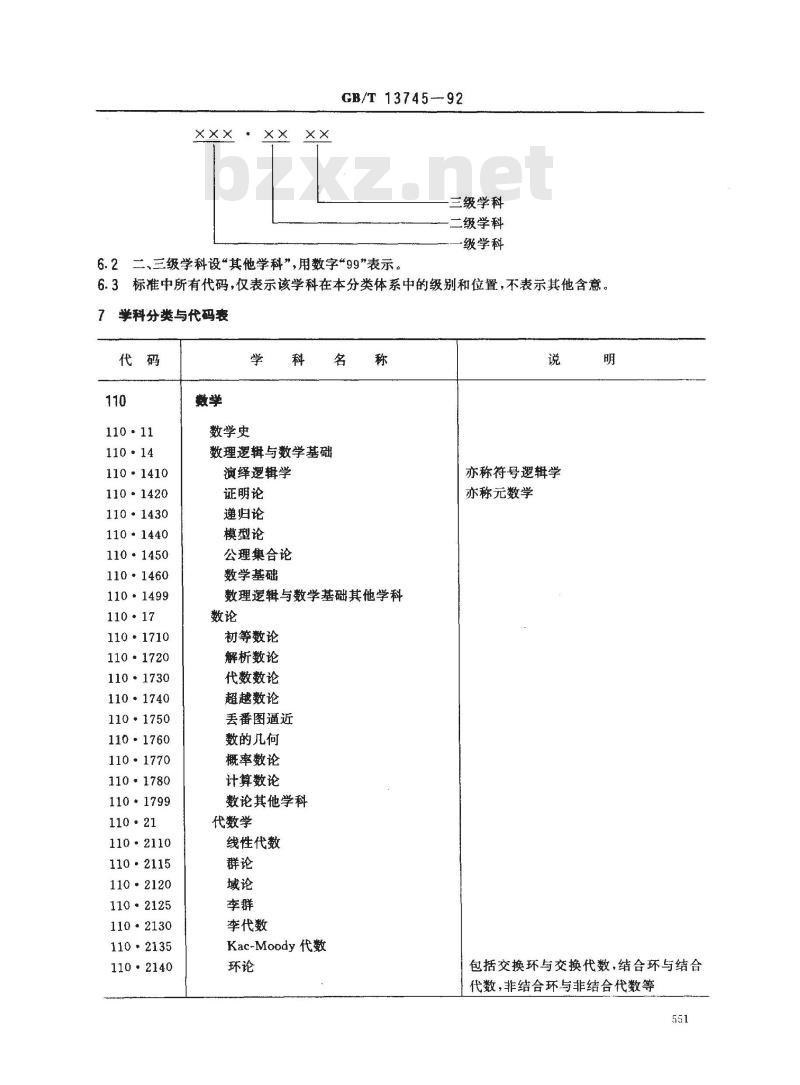 GB/T 13745-1992 学科分类与代码