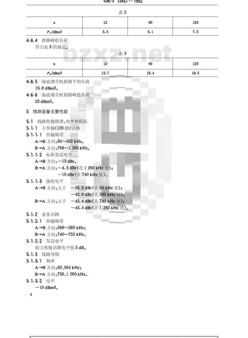 GB/T 13431-1992 120路海底同轴电缆载波电话设备要求