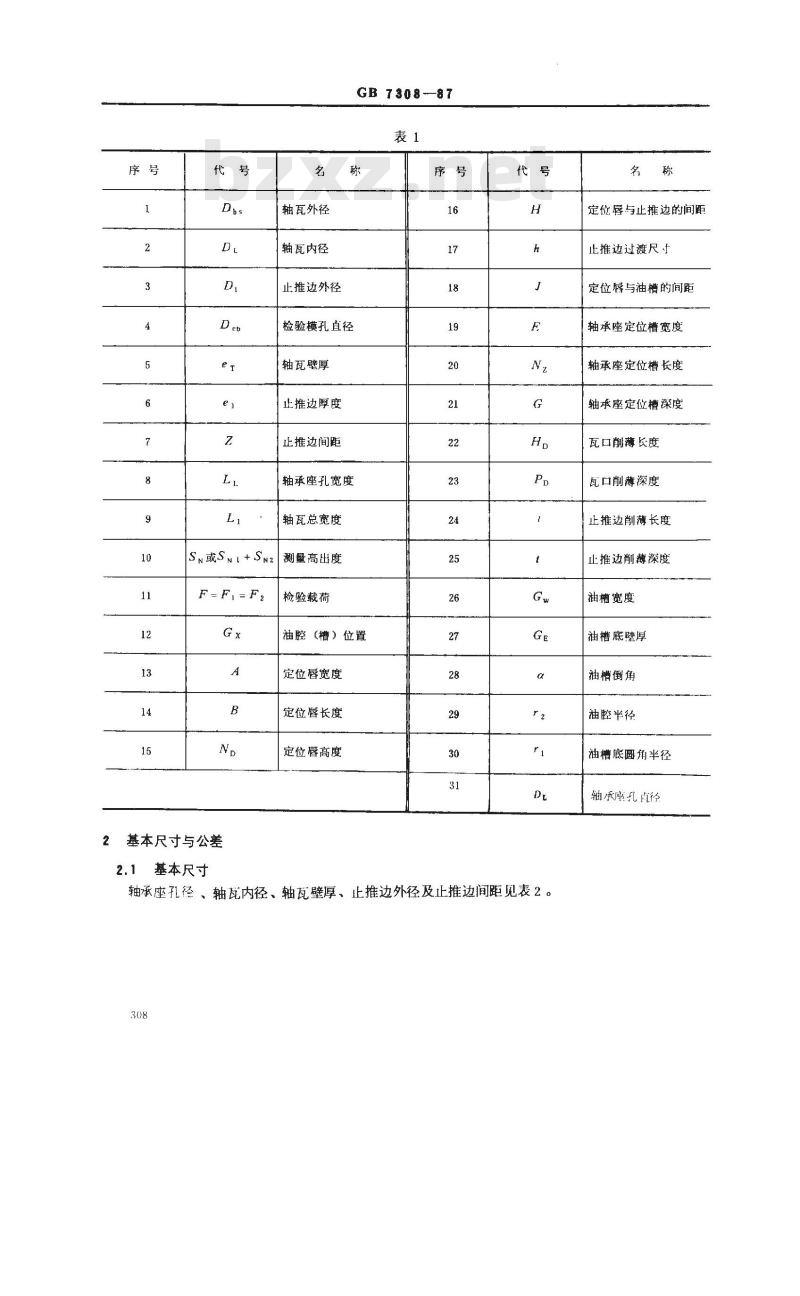 GB/T 7308-1987 滑动轴承薄壁翻边轴瓦尺寸、公差及检验方法