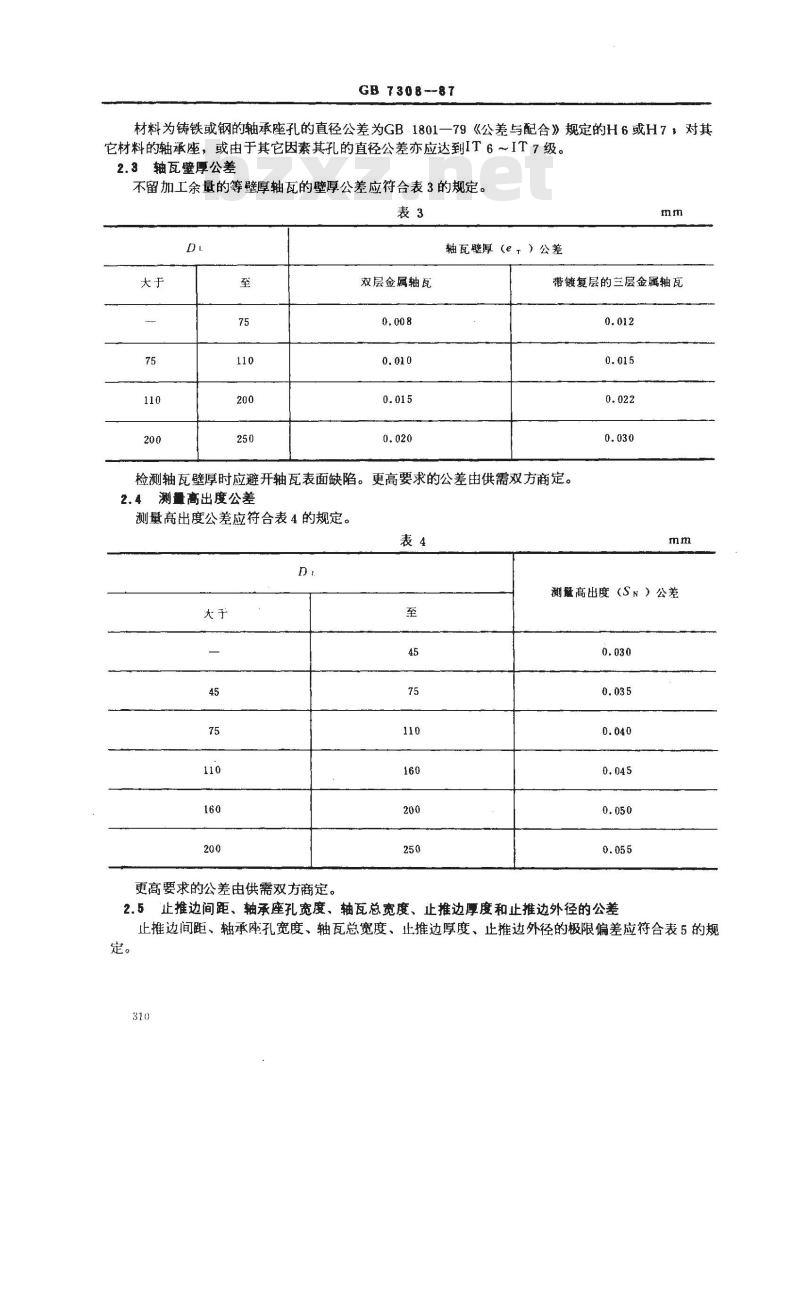 GB/T 7308-1987 滑动轴承薄壁翻边轴瓦尺寸、公差及检验方法