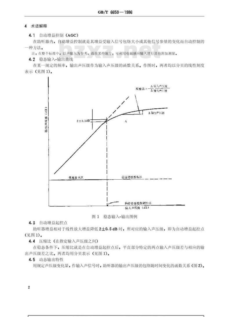 GB/T 6659-1986 具有自动增益控制电路的助听器电声特性的测量方法