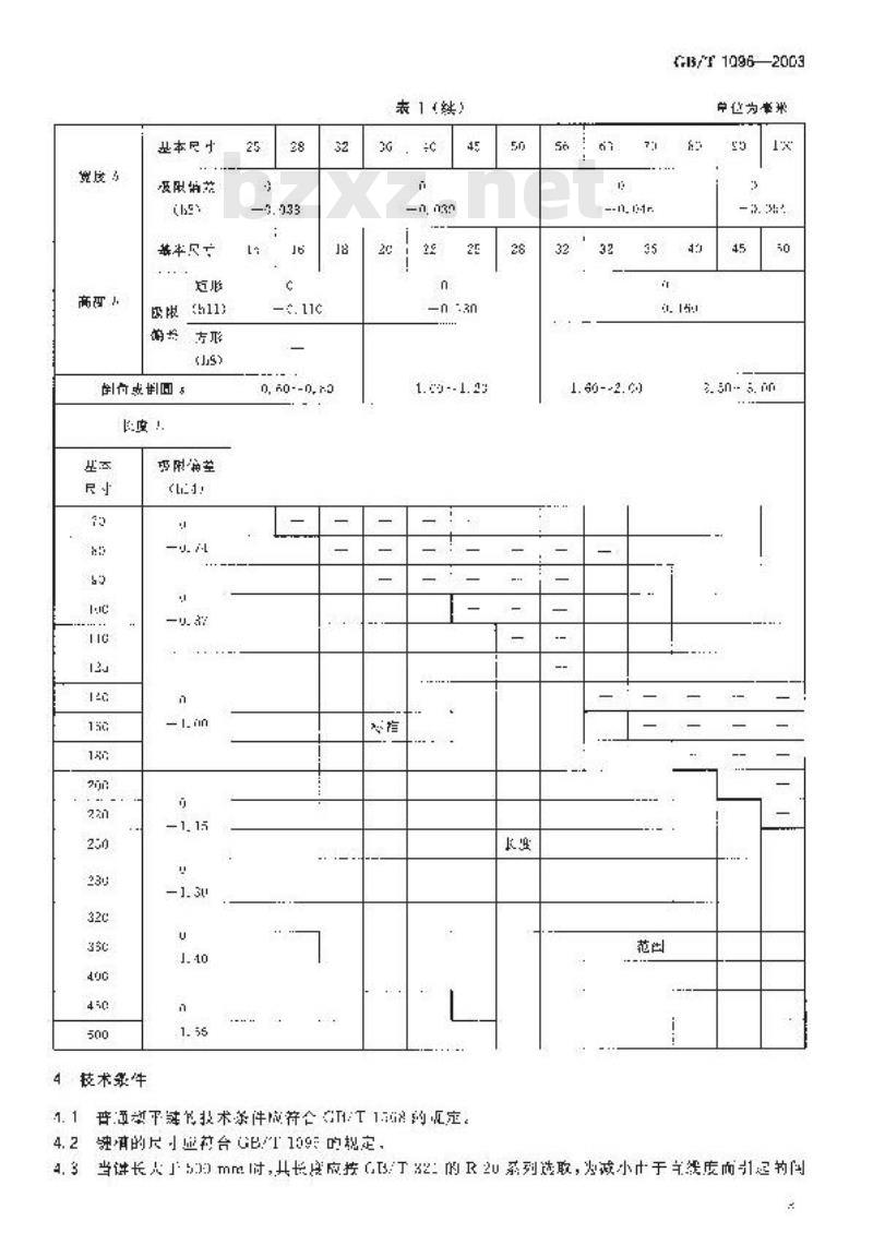 GB/T 1096-2003 普通型 平键