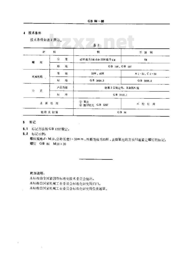 GB/T 84-1988 方头凹端紧定螺钉