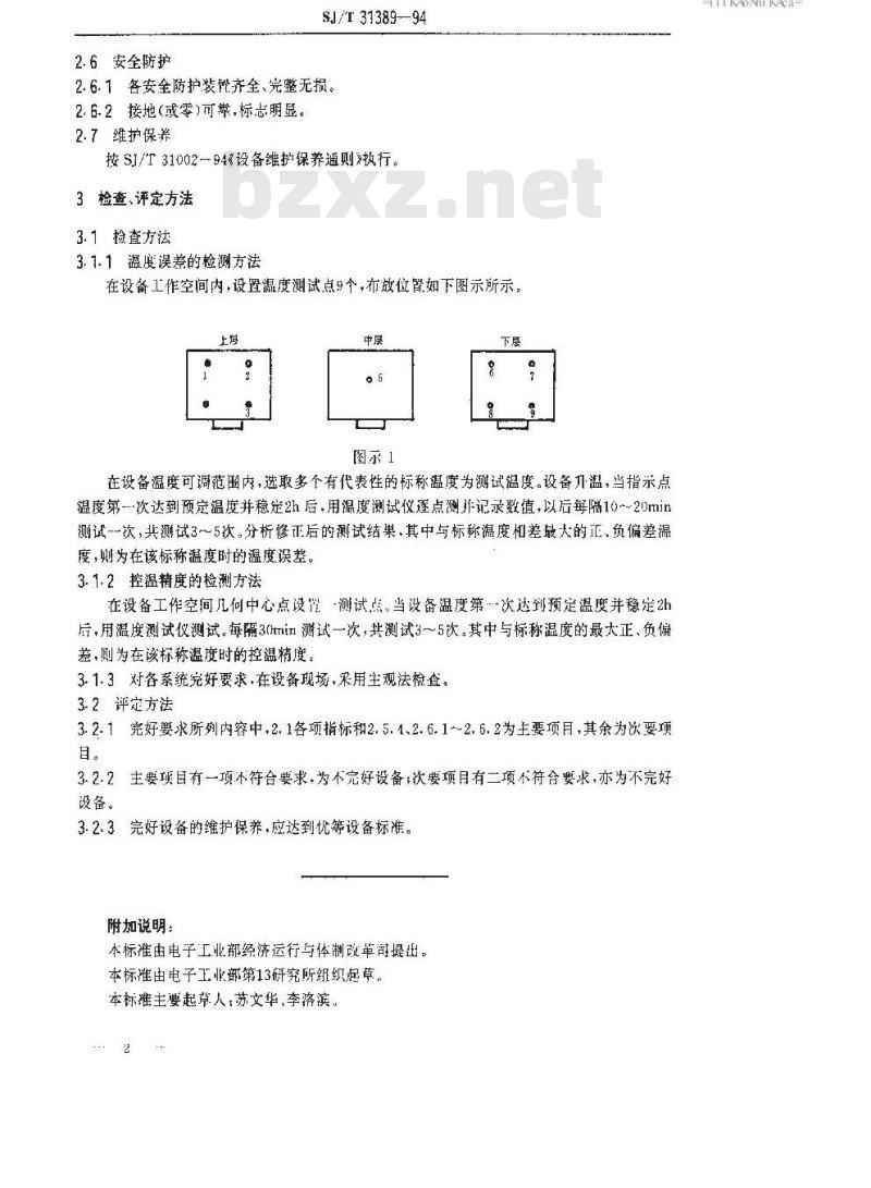 SJ/T 31389-1994 P－3B型高温试验设备完好要求和检查评定方法
