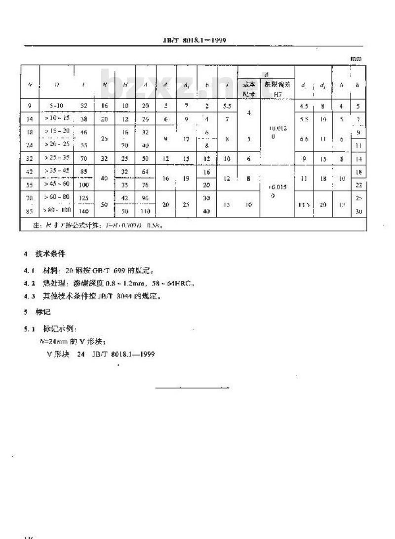 JB/T 8018.1-1999 机床夹具零件及部件 V 形块