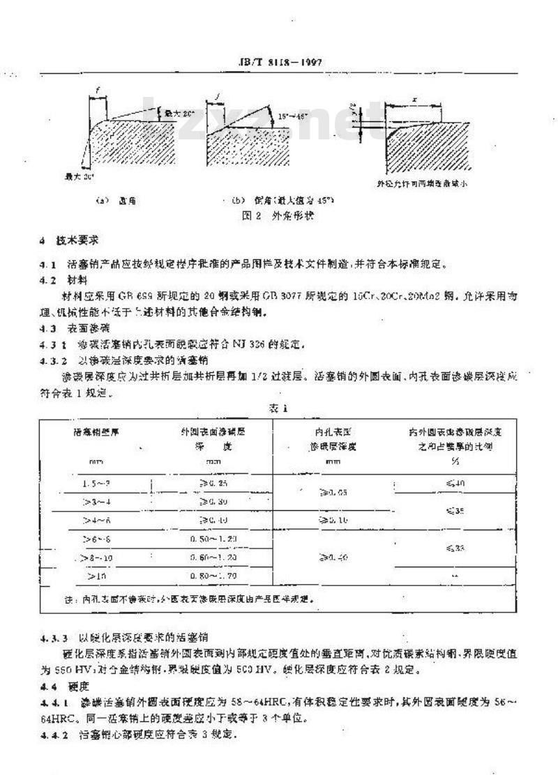 JB/T 8118-1997 内燃机活塞销 技术条件