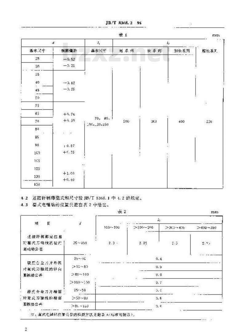 JB/T 8368.2-1996 套式电锤钻
