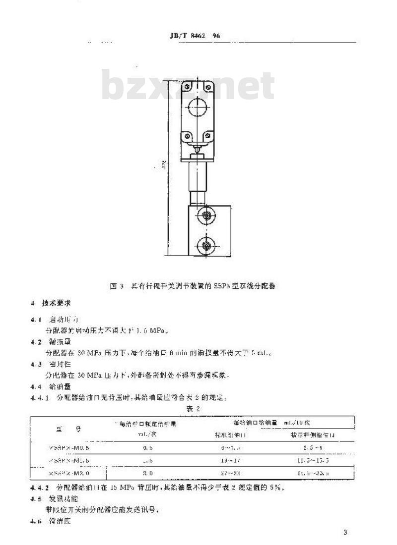 JB/T 8462-1996 双线分配器 40MPa