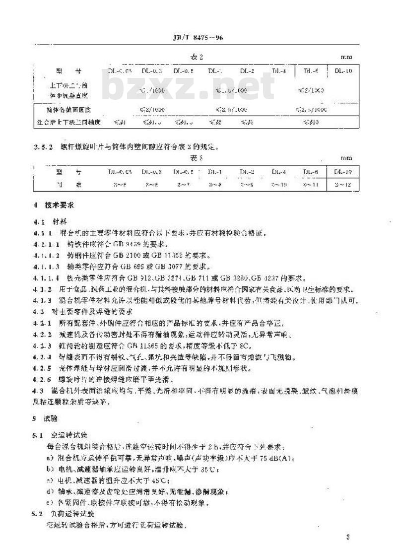 JB/T 8475-1996 单螺旋锥形混合机