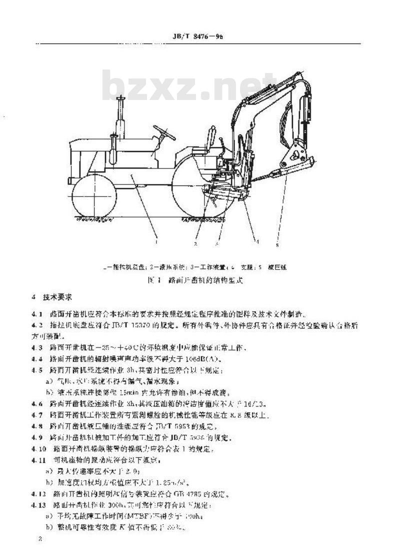 JB/T 8476-1996 路面开凿机