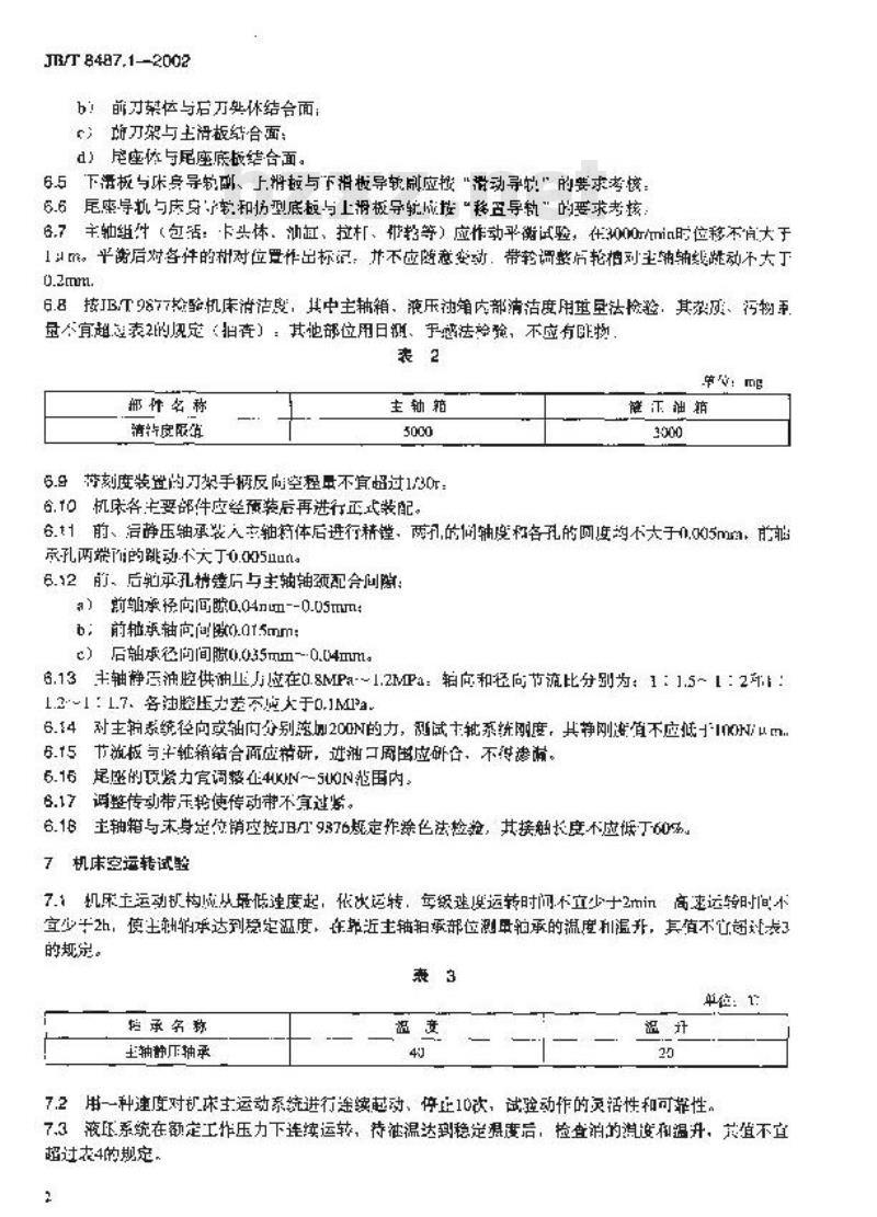 JB/T 8487.1-2002 活塞车床技术条件