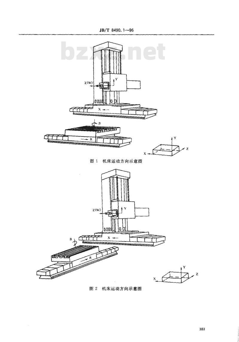 JB/T 8490.1-1996 数控落地铣镗床、落地铣镗加工中心 精度检验