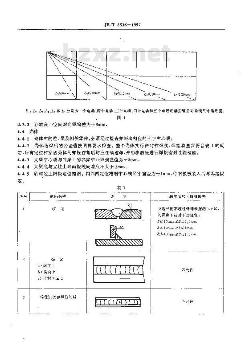 JB/T 8536-1997 电除尘器机械安装技术条件