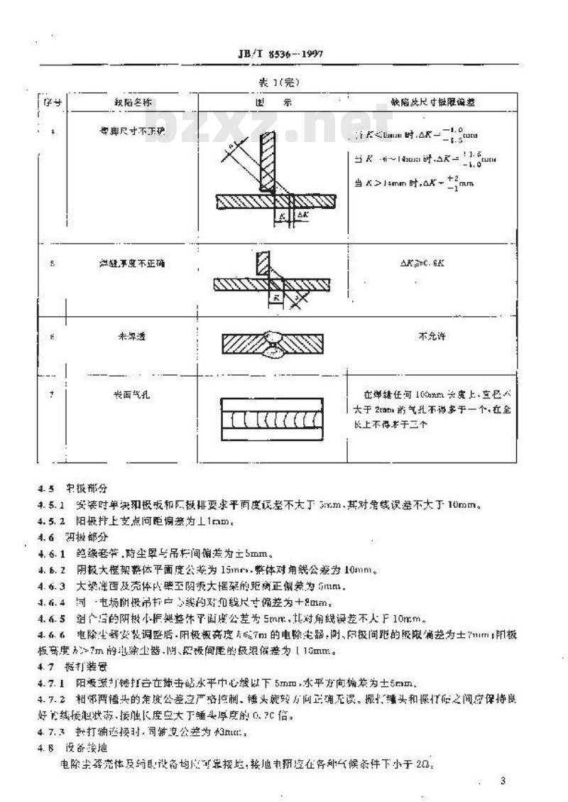 JB/T 8536-1997 电除尘器机械安装技术条件