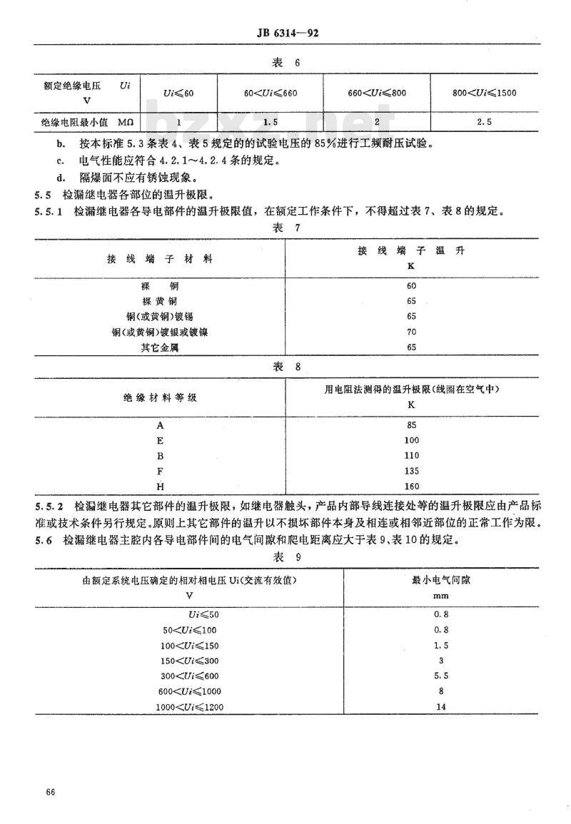 JB 6314-1992 矿用隔爆型检漏继电器