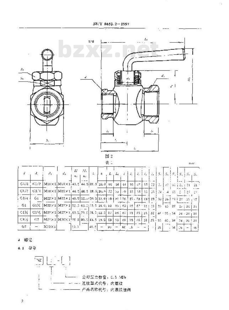 JB/T 8650.2-1997 机床冷却系统元件 内螺纹锥阀