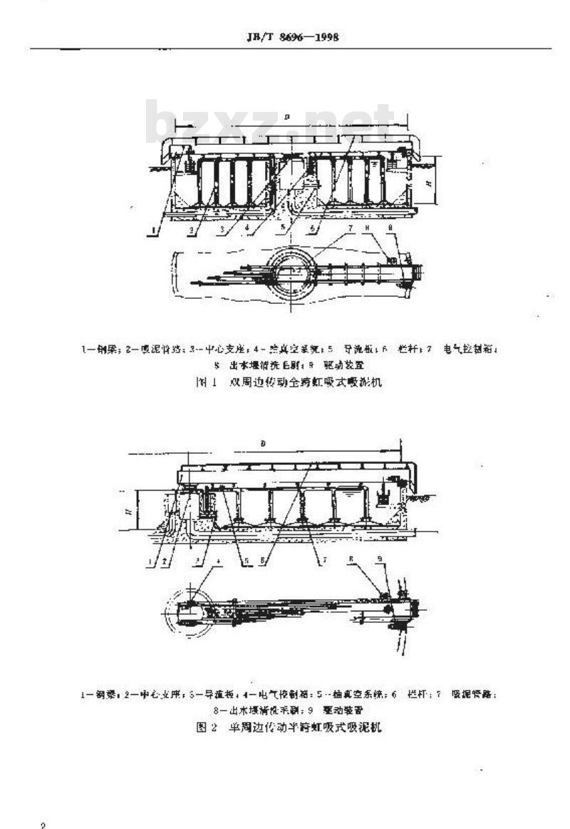 JB/T 8696-1998 辐流式二沉池周边传动吸泥机