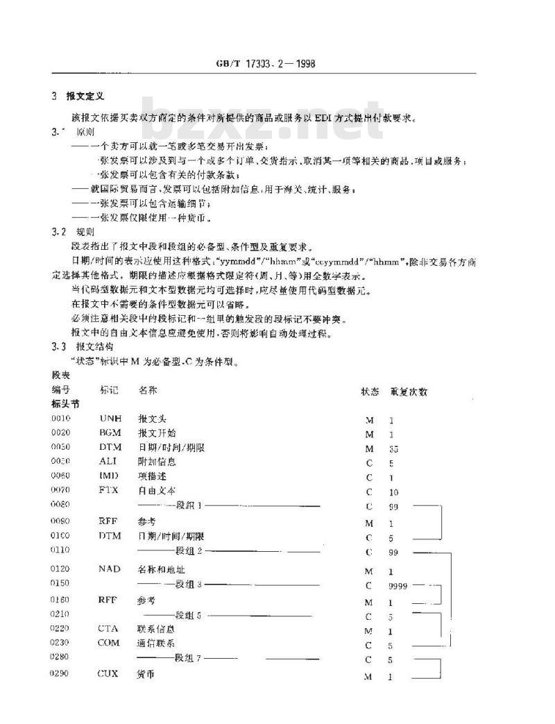 GB/T 17303.2-1998 发票报文 第2部分:国际贸易商业发票报文