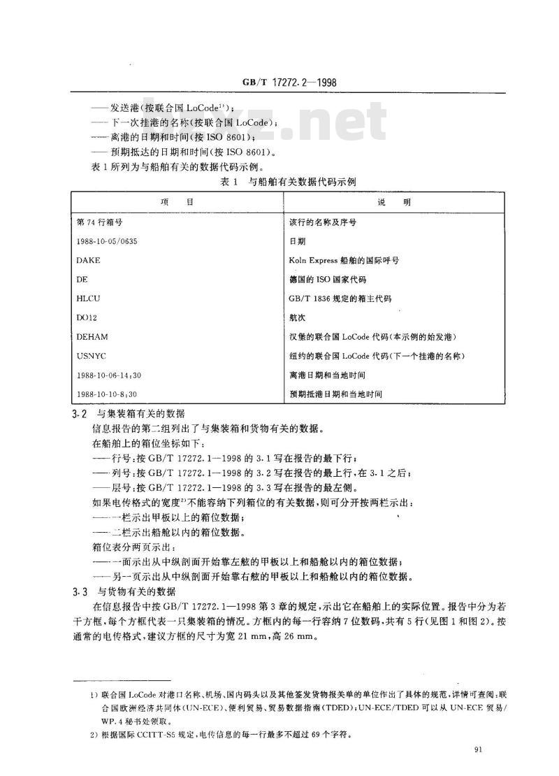 GB/T 17272.2-1998 集装箱在船舶上的信息 电传数据代码