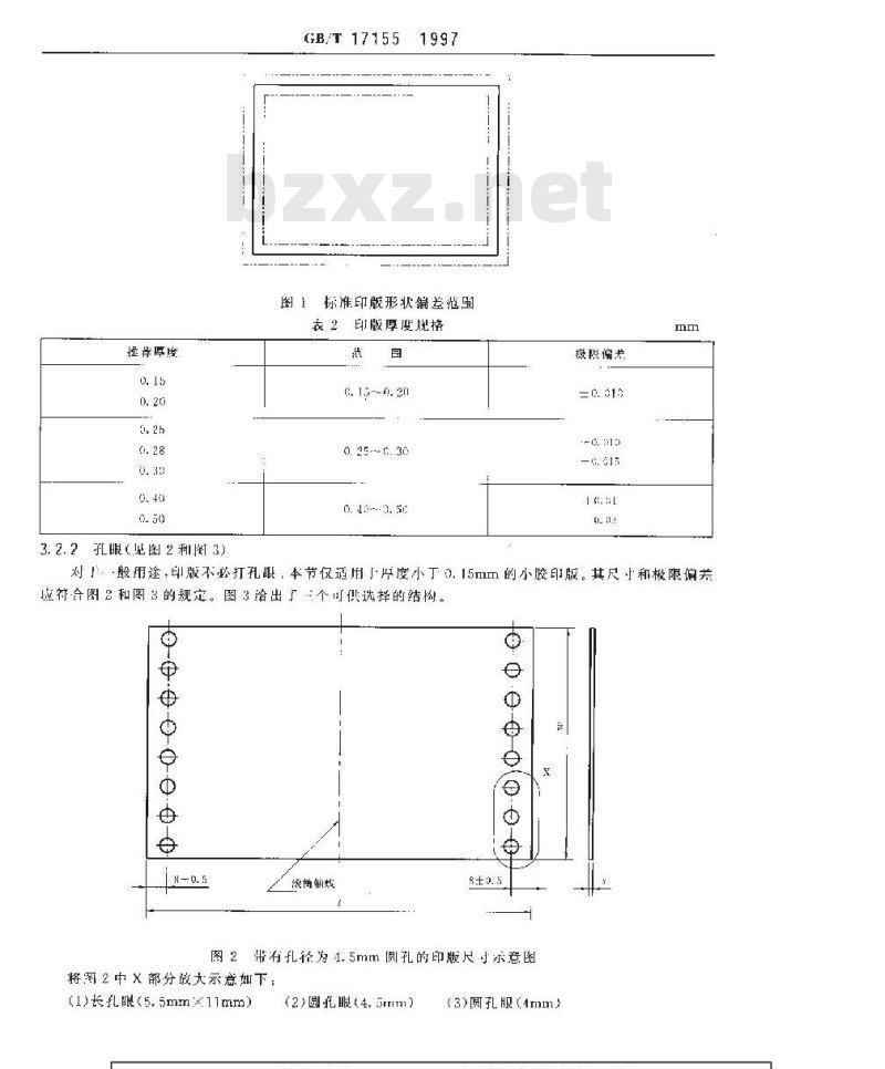 GB/T 17155-1997 胶印印版 尺寸