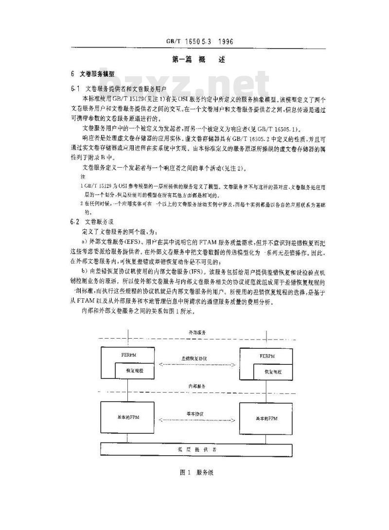 GB/T 16505.3-1996 信息处理系统 开放系统互连 文卷传送、访问和管理 第3部分:文卷服务定义