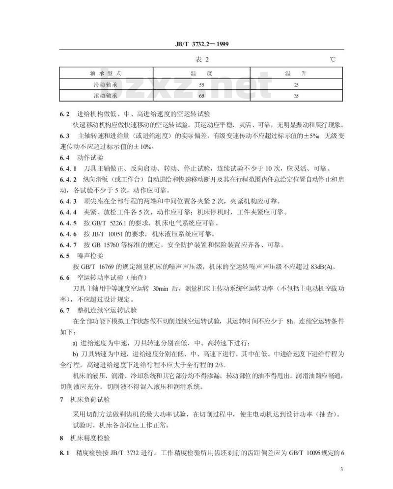 JB/T 3732.2-1999 剃齿机 技术条件