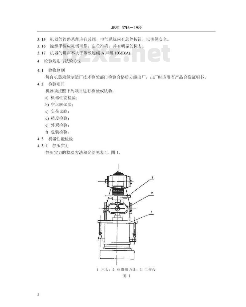 JB/T 3716-1999 气动微震压实造型机 技术条件