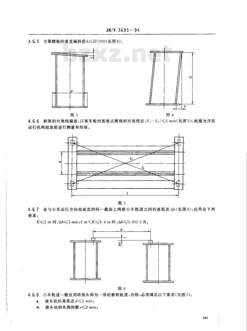 JB/T 3695-1994 电动葫芦桥式起重机