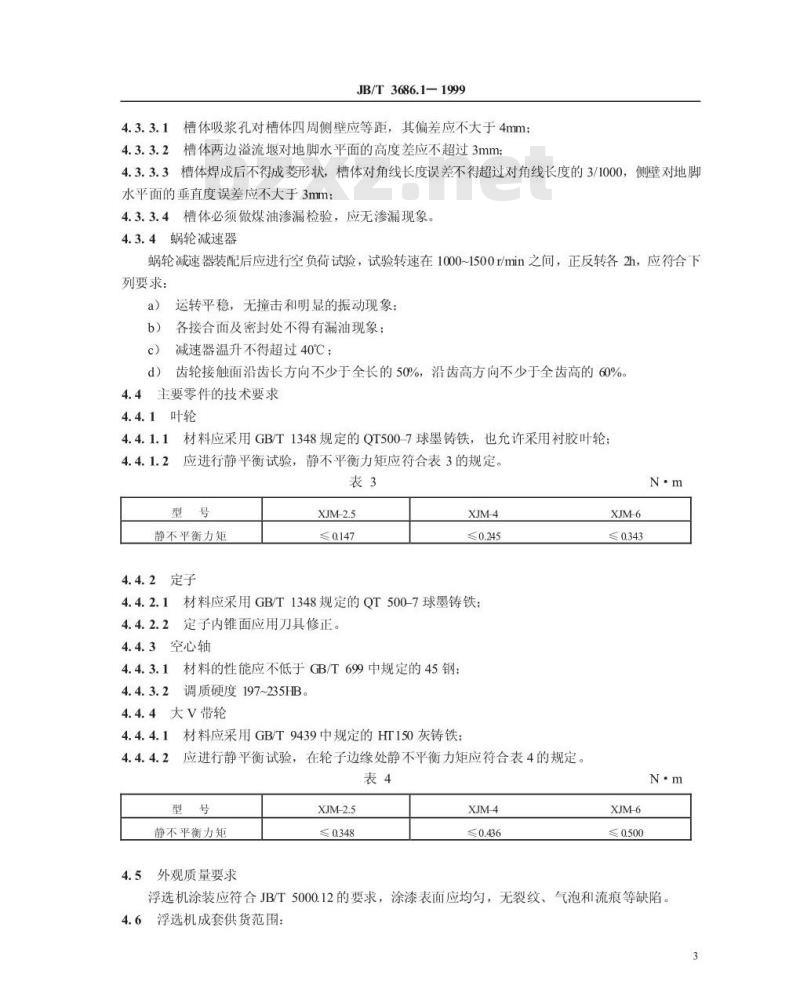 JB/T 3686.1-1999 煤用浮选机