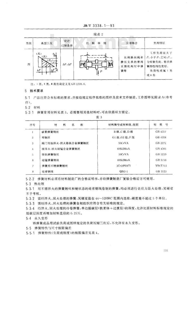 JB/T 3338.1-1993 液压件圆柱螺旋压缩弹簧 技术条件