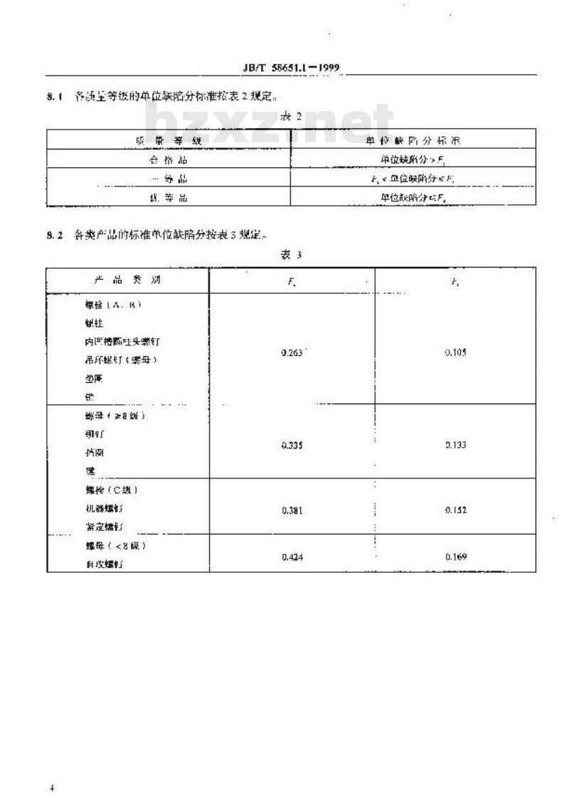 JB/T 58651.1-1999 紧固件产品质量分等 总则