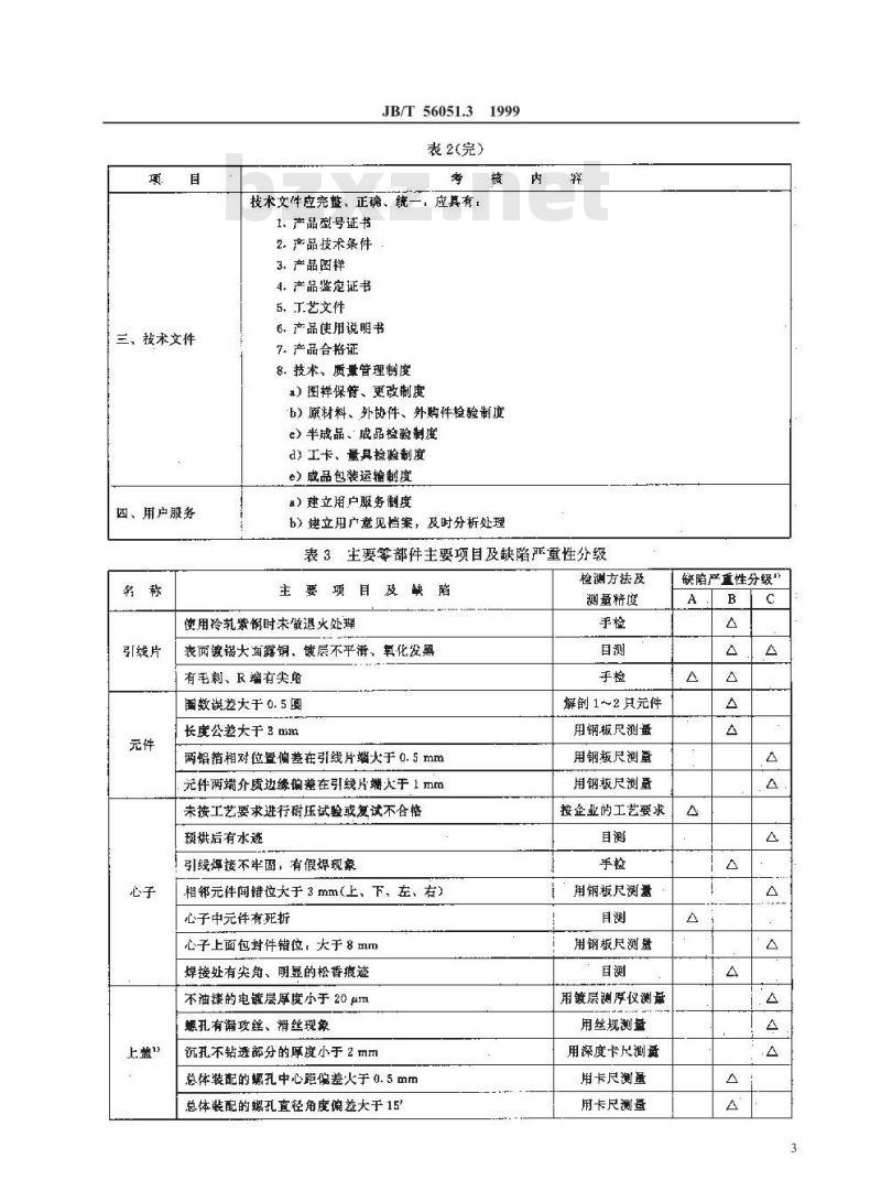 JB/T 56051.3-1999 脉冲电容器及直流电容器 产品质量分等