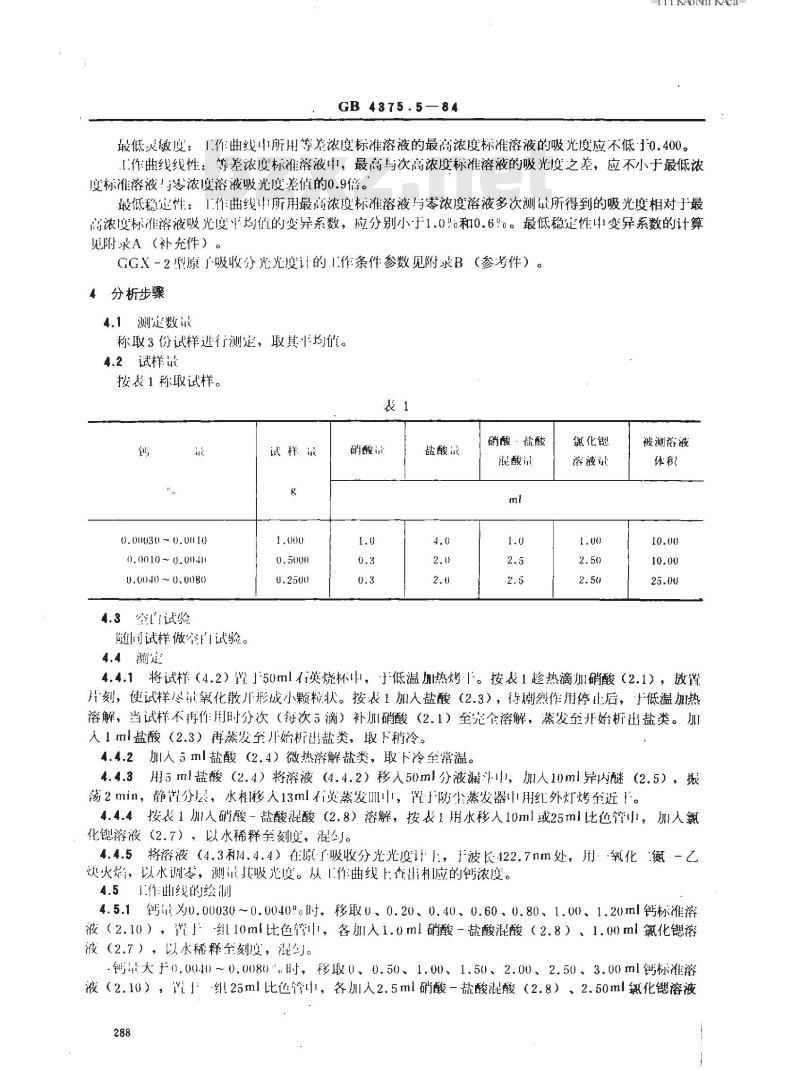 GB/T 4375.5-1984 镓化学分析方法 一氧化二氮-乙炔火焰原子吸收分光光度法测定钙量