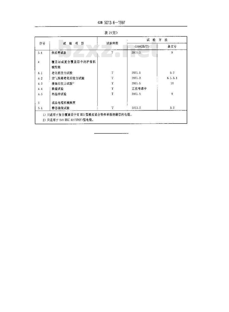 GB 5013.6-1997 额定电压450/750V及以下橡皮绝缘电缆 第6部分：电焊机电缆