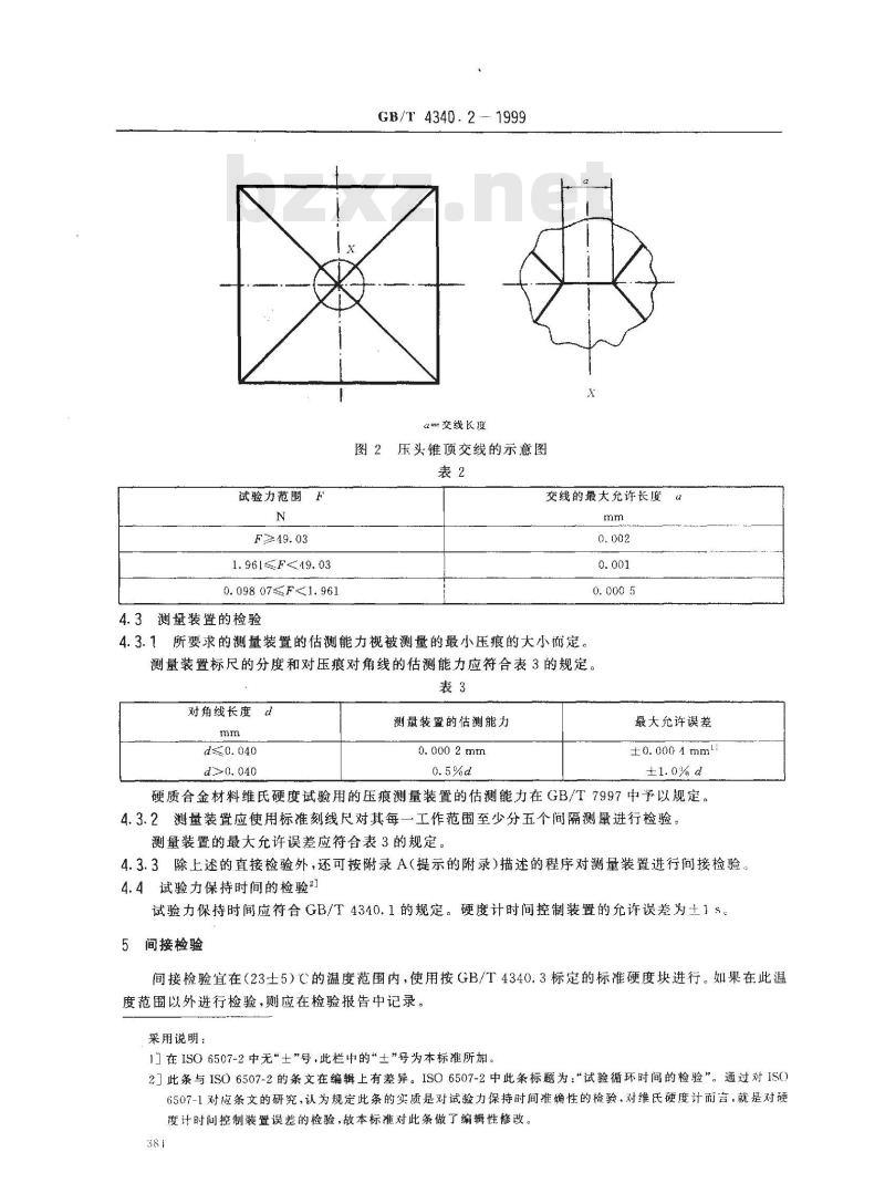 GB/T 4340.2-1999 金属维氏硬度试验 第2部分：硬度计的检验