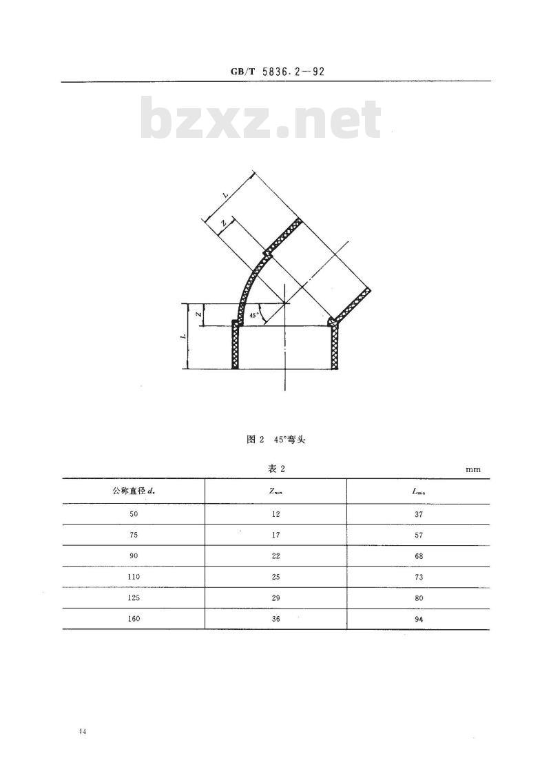 GB/T 5836.2-1992 建筑排水用 硬聚氯乙烯管件