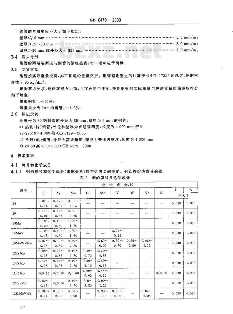 GB 6479-2000 高压化肥设备用无缝钢管