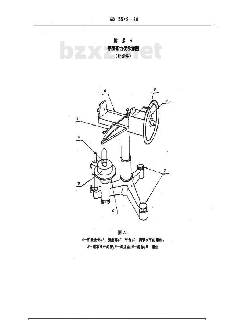 GB/T 5549-1990 表面活性剂 用拉起液膜法测定表面张力
