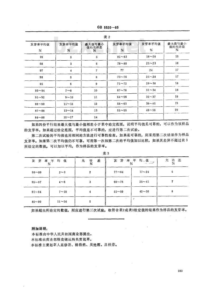 GB/T 5520-1985 粮食、油料检验 种子发芽试验