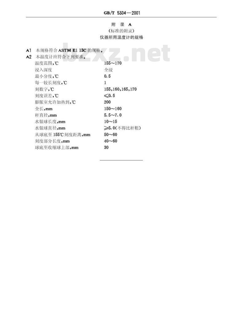 GB/T 5304-2001 石油沥青薄膜烘箱试验法