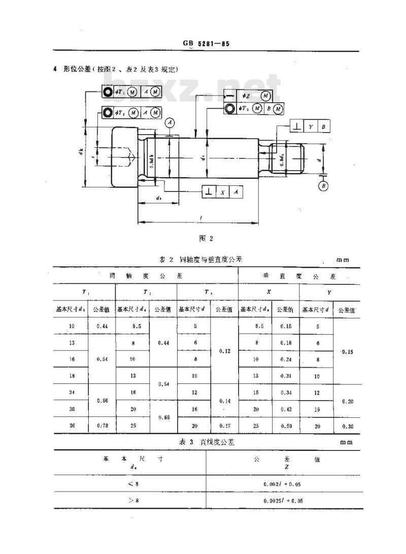GB/T 5281-1985 内六角圆柱头轴肩螺钉